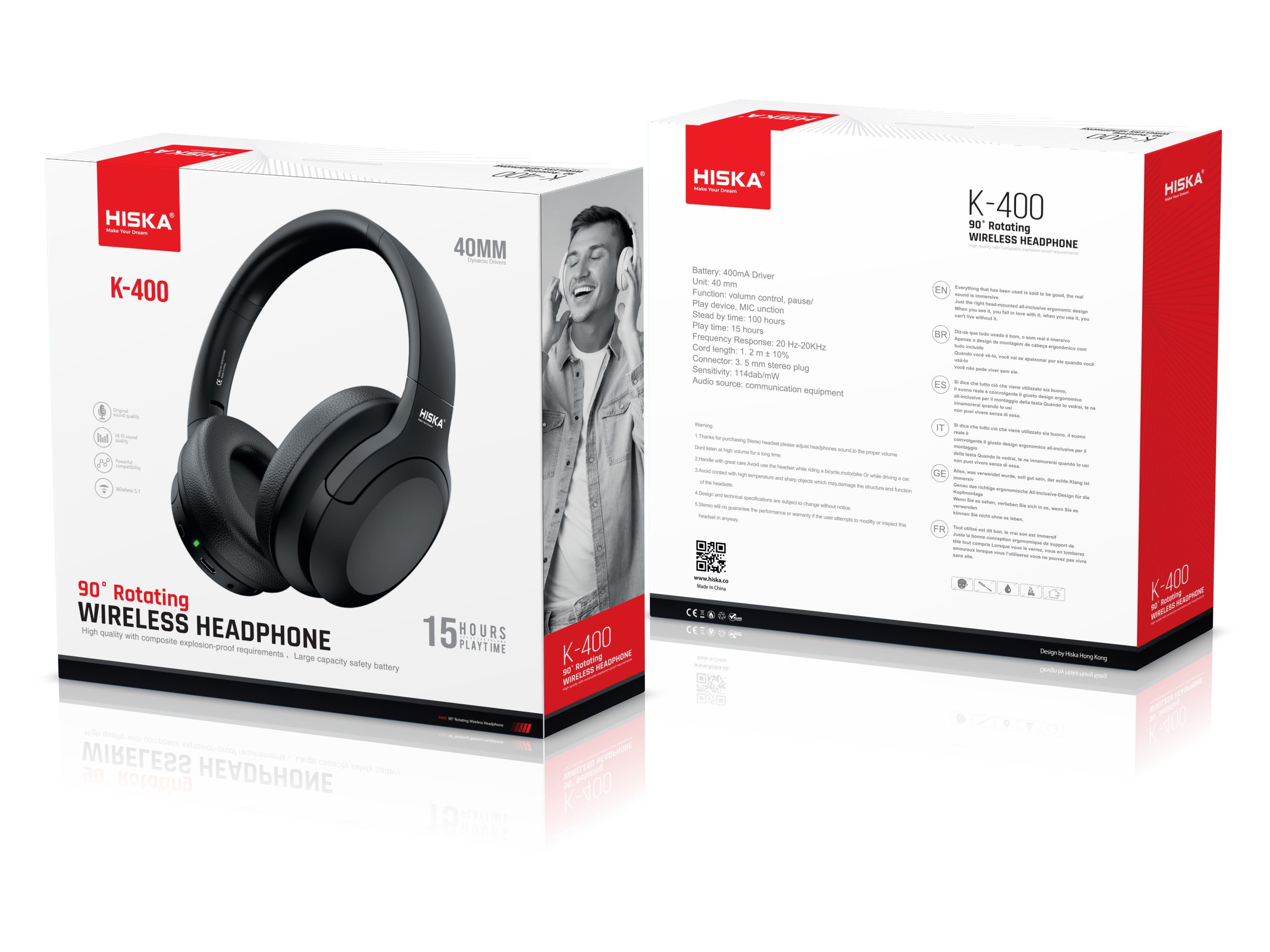 هدفون بلوتوثی هیسکا مدل K-400 - Image 2